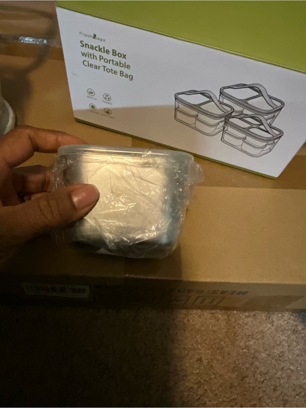 Green Snackle Box Container - 3-Pack - Picture 3 of 4